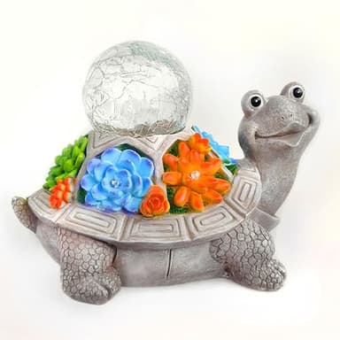 JOYBEE Solar Turtle Garden Statue Outdoor Decor-Turtle Solar Figurines Lights Decorations for Patio Yard Lawn Ornaments-Turtle Gifts for Birthday Easter Housewarming(Color) - Image 8