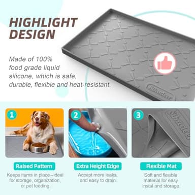 SIKADEER 28" x 19" Under Sink Mat Waterproof, Silicone Mat Kitchen Drawer Shelf and Cabinet Liner, Sink Protector for Kitchen Organizers and Storage, Boot Tray Pet Food Mats - Image 2
