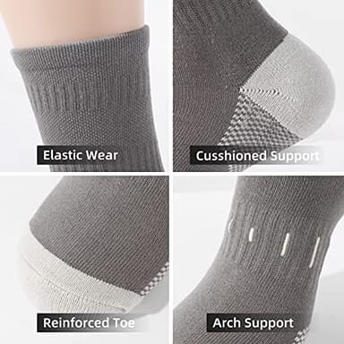 BUDERMMY Men's Cotton Moisture Wicking Heavy Cushion Crew Work Socks,6-12, 6Pairs (US, Numeric, 9, 12, Regular, Tall, black 1) - Image 3