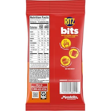 RITZ Bits Spicy Queso Cheese Sandwich Crackers, Snacks for Kids and Adults, Lunch Snacks, 12-3 oz Bags - Image 3