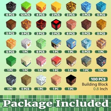 Magnetic Blocks Toys for Kids, 100 PCS Building Blocks Cubes, Stacking Magnetic Tiles Toys for Kids Toddlers Boys Girls Ages 3 4 5 6 7 8-12 Birthday Gifts Party Supplies (Underworld) - Image 4