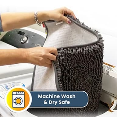 Muddy Mat® Shown on TV Super Absorbent Microfiber Dog Door Mat for Muddy Paws, Non-Slip Washable Pet Rug, Quick Dry Chenille Entryway Carpet, Machine Washable Indoor Outdoor mat, Grey 30"x19" - Image 5