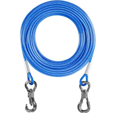 Tresbro 70FT Reflective Tie Out Cable for Dogs Up to 250 Pounds, Steel Wire Lead Leash Cable with Stainless Rotatable Clip, Lightweight and Enduring, Dog Lead Chains for Outside,Yard,Camping, Blue - Image 7