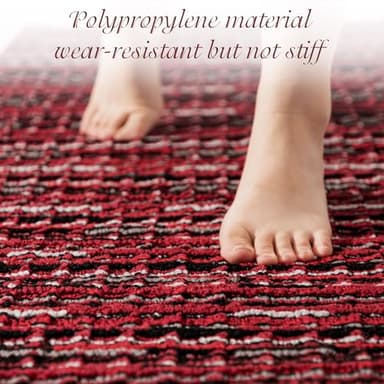 hicorfe Dog Mat for Muddy Paws,Absorbs Moisture Dirt Non-Slip Washable Mud Mat for Dogs,Soft Rubber Backing Front Inside Pet Rug for Entryway, Mud Dog Paws, Patio(20"x48",Red) - Image 4