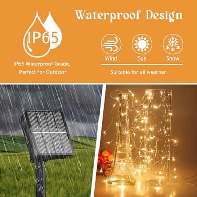 Selarlyt 200 LED 72Ft Solar String Lights for Outside, Solar Fairy Lights for Outside Waterproof with 8 Modes, Twinkle Light for Patio Tree Christmas Party Wedding Decor(Warm White) - Image 4