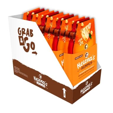 Helena Hummus (12-pack), Shelf-Stable, No Added Preservatives, 8 Natural Classic 4.23 oz and 4 Roasted Bell Pepper Hummus To-Go, 4.23 oz (4 Tripacks) - Image 1