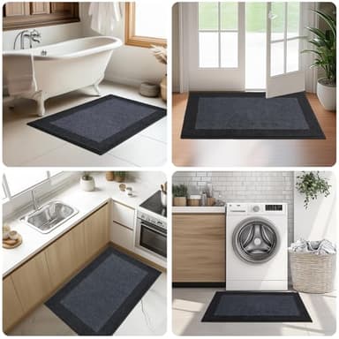 DOMUSTEX Machine Washable Kitchen Rug 32" x 84", Non Slip Kitchen Mat for Floor, Absorbent Entrance Runner Rug for Bedroom, Hallway, Bathroom, Door (Roll Packing) - Image 6