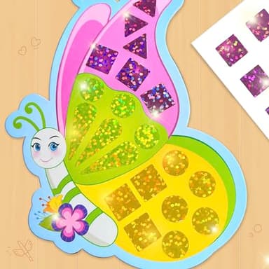 Imagimake Mirror Mosaic Butterfly & Peacock Kids Art Set | DIY Craft Kit | Foil Stickers for Kids | Mosaic Kit | Travel Toys | Birthday Gift for Girls and Boys Ages 3,4,5,6,7,8 - Image 6
