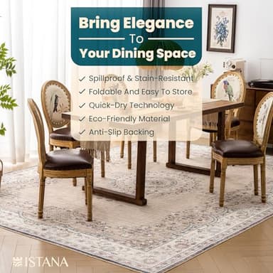 Istana Bedroom Rugs 9x12 - Beige Area Rugs - Foldable Big Rugs for Living Room - Stain Resistant 9 X 12 Rug - Eco-Friendly 9 X 12 Outdoor Rug - Easy to Clean Dining Room Rug 9x12 - Image 6