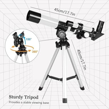 Astronomical Telescope for Kids & Beginners, 40mm Waterproof Magnification High-Definition Monocular Telescope with Tripod for Moon Watching Birds Beach Travel Science Gifts - Image 4