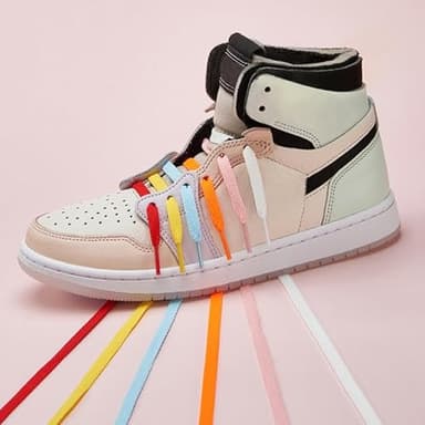 MOCATH 2 Pairs Flat Shoe laces Colorful Shoelaces for Sneakers Athletic Running Shoes Boot Strings 5/16" Wide White 32" - Image 6