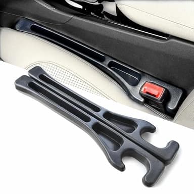 Wuzno No-Drop Seat Guard, 2 Pack Car Seat Gap Filler Stopper/Catcher Between Seat and Console Black Car Accessories Crevice Blocker Pad Plug Seat Gap Guard YMT-A02 - Image 1