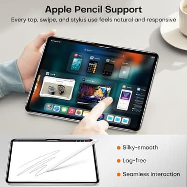 OMOTON 2 Pack Privacy Screen Protector for iPad Pro 13 inch M5 M4(8th&7th Generation, 2025/2024),Anti-Spy Tempered Glass with Easy Installation Tray, Case Friendly/Apple Pencil Support - Image 7