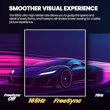 CRUA 34 Inch Curved Gaming Monitor, 21:9 WQHD 3440x1440 165Hz/144Hz 1500R Ultrawide Computer Monitor Support Freesync, PIP/PBP, 120% sRGB, HDMI 2.0 & DP 1.4, Wall Mountable/Tilt Adjustable-Black - Image 5
