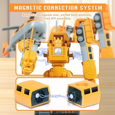 FUYLE Magnetic Transform Engineering Car Assembled Toys with Storage Box, Transforming Robot Toy Construction Vehicle Toy Gift for Kids Age 3-5 4-8, Outdoor Toddler Activities Toys (35 Pcs) - Image 3