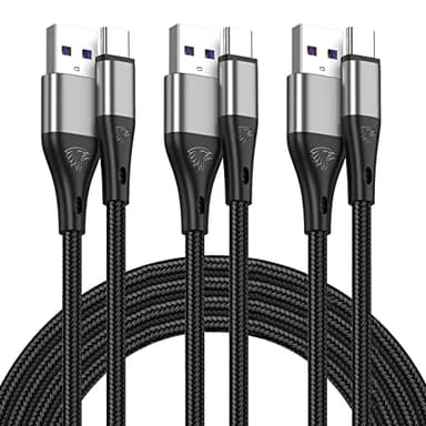 USB to USB C Cable,3Pack 10ft Premium Nylon Braided Fast Charging,3A Rapid Charger Cord,Long Type C to A Cable Compatible with Samsung Galaxy S22 S21 S20 S10 S9 S8 Plus,Note 20 10 9 8,LG V50 V40 - Image 1