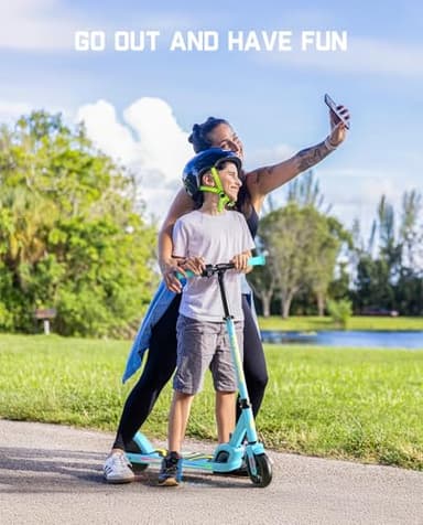 FanttikRide C9 Pro Electric Scooter for Kids 8-12, Adjustable Handlebar Height for Riders 3.9-5.2 ft, 132 lbs, Up to 40 min Continuous Time, 5 Miles Range, 3 Speed Mode 5/8/10 MPH, Blue - Image 8