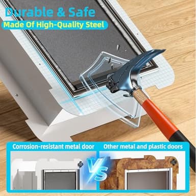 3-Flap Medium Dog Door for Door with Metal Sliding Lock Panel, Energy Efficient Pet Door with Steel Frame, Telescoping Tunnel,Never Rust Ruff Weather Doggie Door (Pets Up to 40 Lb) - Image 2