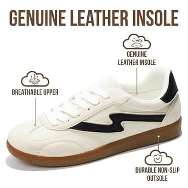 Project Cloud Sneakers for Women - Lace-Up Shoes for Women Trendy Women Sneakers with Memory Foam Insole Women's Fashion Sneakers Non-Slip Womens Shoes (Irita, Taupe, 5.5) - Image 2