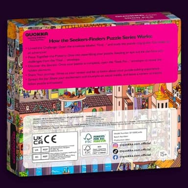 QUOKKA 1000 Piece Jigsaw Puzzle for Adults Knightly Cats – Premium Box Packaging with Extra Fun Challenges - Whimsical Cat Puzzle - Perfect for Relaxation & Creativity & Gift Giving - Image 8