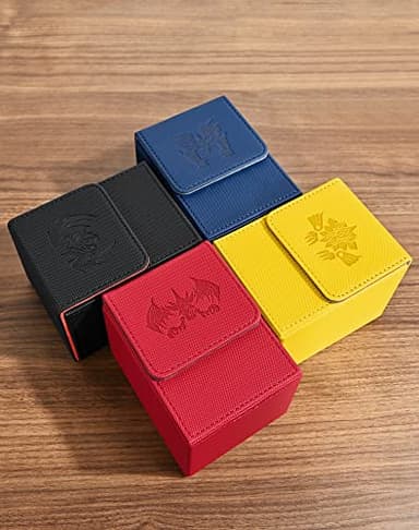 UAONO Card Deck Box for Yugioh MTG, 100+ Deck Case with 2 Dividers, PU Leather Storage Box, Compatible with Collectible Trading Cards (Black & Red, Sky Dragon) - Image 7