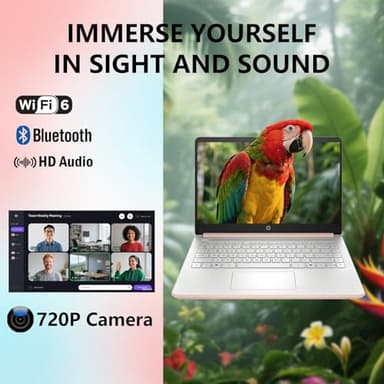 HP 14 Laptop Student Business 2025 Ultral Light Computer, AI Copilot, 4-Core 13th Gen Intel CPU, 16GB RAM 640GB Storage (128GB UFS+ 512GB SD Card), Microsoft 365, AlpacaTec Accessories - Image 6