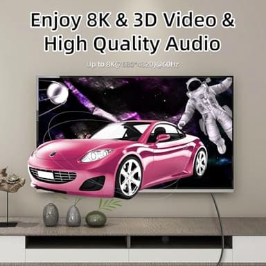 GELRHONR Coiled Micro HDMI to HDMI Cable 8k, Short Micro HDMI Cable Male to Male Spring Flexible Slim Cord 48Gbps High Speed Support 3D 8K@60Hz, for Camera Video Capture Card,TV (Left Angle) - Image 5