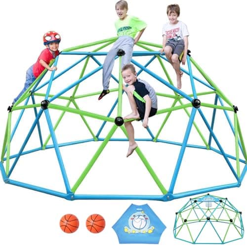 Zupapa 10FT Climbing Dome, Experience Ultimate Fun with The 2025 Upgraded Decagonal Geo Dome Climber - Supports 1000LBS Outdoor Playset and Easy Assembly Play Equipment for Kids (Turquoise, 10FT) - Image 1