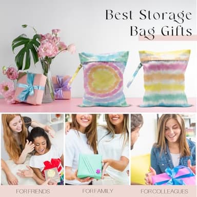 zcyxuuw 2 Pcs Wet Bag, Wet Dry Bag, Wet Bag for Swimsuit, Travel, Beach, Pool, Diapers, Dirty Yoga Gym Clothes, Toiletries, Makeup Bag, Eucalyptus Palm Leaves Print Tropical Plant Birthday Gift. - Image 6