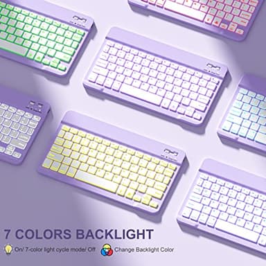 Harvopu Keyboard Case Compatible with iPad Air 11-inch/Air 5th 4th Generation Case with Keyboard-Backlit Detachable, Folio Cover with Pencil Holder for Air 11" M3/M2 (2025/2024), Air 5/Air 4 (Purple) - Image 6