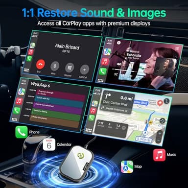 Wireless CarPlay Adapter for Apple iPhone, Converts Factory Wired CarPlay to Wireless CarPlay 2024 Upgrade Plug & Play Auto Connect Fast Easy Use for Cars from 2017 & iPhone iOS 10+ Matte Black - Image 5