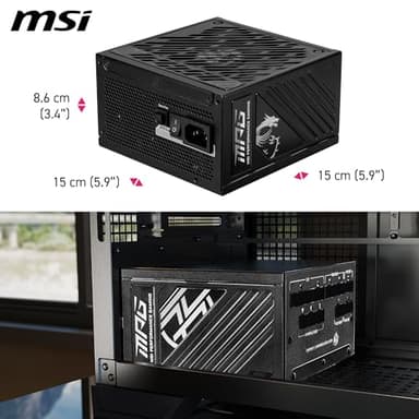 MSI MPG A1000GS PCIE5, Fully Modular Gaming 1000W Power Supply, 80+ Gold, Dual 12V-2x6 Cables, Server-Grade Capacitor, ATX 3.1 & PCIe 5.1 Ready, Low-Noise, Semi Digital, 10 Year Warranty - Image 6