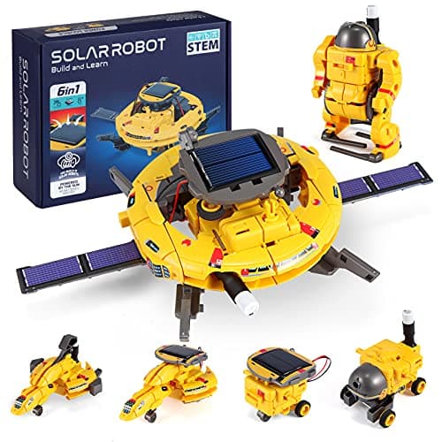 COBFDHA STEM Projects for Kids Age 8-12, Science Kits Boys, Solar Robot Space Toys Gifts 8-14 Year Old Teen Boys Girls, 120Pcs Building Experiments Robots Teenage Ages 9 10 11 12 , Yellow - Image 1