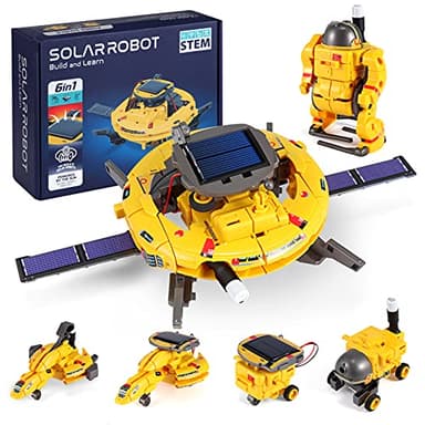 COBFDHA STEM Projects for Kids Age 8-12, Science Kits Boys, Solar Robot Space Toys Gifts 8-14 Year Old Teen Boys Girls, 120Pcs Building Experiments Robots Teenage Ages 9 10 11 12 , Yellow - Image 1