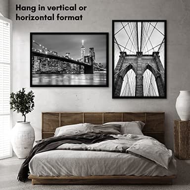 Americanflat 27x40 Movie Poster Frame with Polished Plexiglass - Black Picture Frame - Wide Photo Frames Made of Engineered Wood for Vertical or Horizontal Wall Display - Epic Collection - Black - Image 2