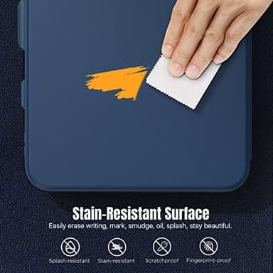 MoKo for iPad 11-inch (A16) 11th Generation Case 2025/ iPad 10th Generation Case with Pencil Holder 2022 10.9 inch, Built-in Screen Protector Clear Back, Multi Angle Viewing Stand, Navy Blue - Image 7