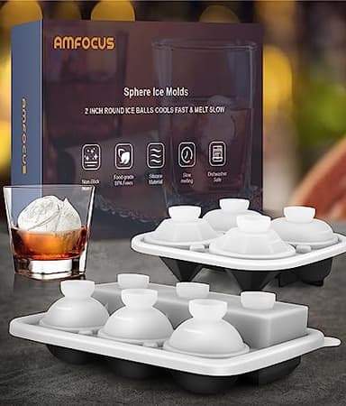 Ice Cube Tray with Lid, Silicone Ice Molds with Round, Square, Diamond, Rose, Large Ice Cube Mold for Whiskey, Bourbon, Cocktails, Easy Release BPA Free, Set of 2 - Image 7