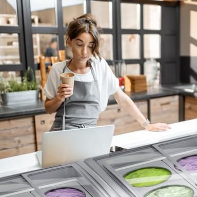 Commercial Ice Cream Freezer 5.5 Cu.Ft Display Case Commercial Freezer with 4 Tubs and 2 Sliding Glass Door for Shop, White - Image 3