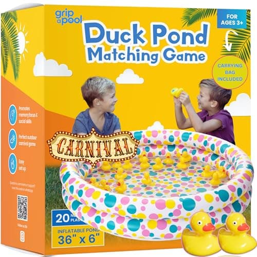 Duck Pond Matching Carnival Game, Easter Gift Outdoor Games for Kids Birthday Party Fun Activities Gift for Kids 3 4 5 6 7 8 - Outdoor Water Toy for Backyard, Beach - Memory Game, Summer Outside Toys - Image 1