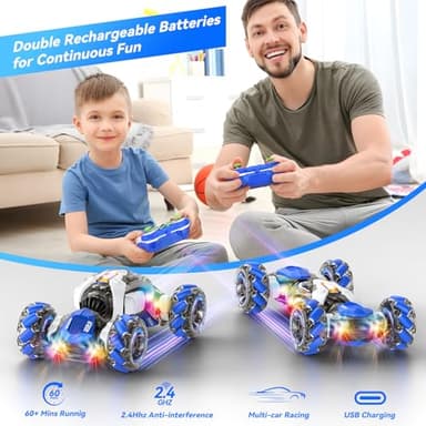 Nicella Remote Control Car - RC Toys Gifts for 6-13 Year Old Boys Girls - 360° Rotating 4WD Gesture Sensing RC Sunt Car with Lights & Music - Birthday for Grandkids - Image 8