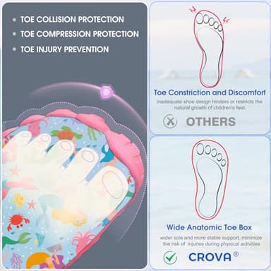 Built-in Heel Grips Water Shoes for Kids Girls Boys Hiking Shoes Wide Barefoot Swim Beach Pools Aqua Socks Slip-On Quick Dry Lightweight for Big Little Kids Toddler - Image 4