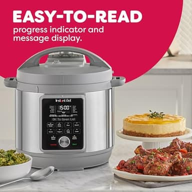 Instant Pot, 8-Quart Whisper Quiet 9-in-1 Electric Pressure Cooker, Slow Rice Cooker, Steamer, Sauté, Yogurt Maker, Warmer & Sterilizer, App With Over 800 Recipes, Stainless Steel, Duo Plus - Image 3