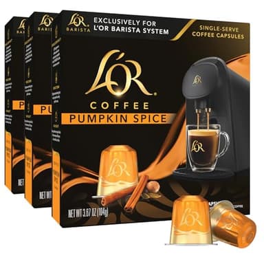 L'OR Coffee Pods, 30 Capsules Pumpkin Spice, Single Cup Aluminum Coffee Capsules Exclusively Compatible with the L'OR BARISTA System - Image 1