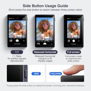 Vlog Selfie Monitor Screen, Magnetic Phone Vlog Selfie Monitor Screen 4K 60fps Bluetooth Remote, Back Camera Monitor for Vlog Live Stream TikTok, Compatible with iPhone & Android - Image 8