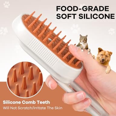 Cat Steam Brush for Shedding, 4 in 1 Rechargeable Steam Brush for Cats and Dogs, Anti-Static, Massage, Cleaning, Shedding & Combing All In One! - Image 3