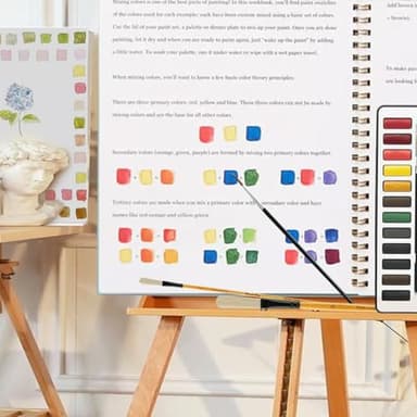 Watercolor Workbook,Beginner-Friendly Animals Watercolor Workbooks,Foldable Set,12 Colors W atercolor Paint Set with Paint Brush(Animals) - Image 2