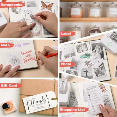Print Pods Mini Printer, Thermal Inkless Sticker Maker with 10 Rolls Printing Paper, Pocket Printpod for phone, Impresora Portátil for Notes, Flashcards, Journal, DIY, Compatible with iOS & Android - Image 6