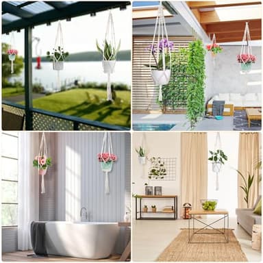 Kicovitifa Macrame Plant Hanger, 4 Pack Plant Hanger Indoor, Hanging Planters for Indoor Plants Pots, Handmade Macromay Hanging Planters Holder for Boho Home Décor (Style-3) - Image 6