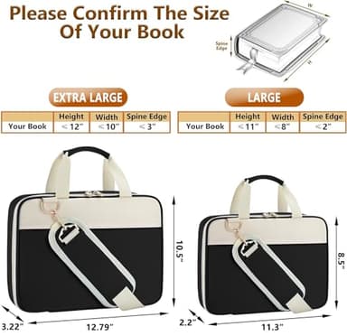 CASIRENA Bible Covers for Women - Extra Large Size Bible Carrying Case, Church Bible Bag with Padded Handle, Adjustable Shoulder Strap, Zippered Pockets, Perfect Gifts for Church Religious - Image 9