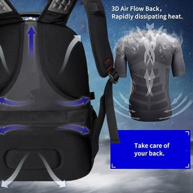 SHRRADOO Extra Large 50L Travel Laptop Backpack with USB Charging Port, College High School Backpack Airline Approved Business Work Bag Fits 17 Inch Computer for Men Women - Image 7